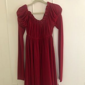Norma Kamali Red Elastic Waist Dress